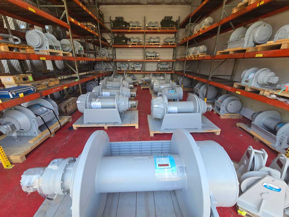 Winches in a warehouse