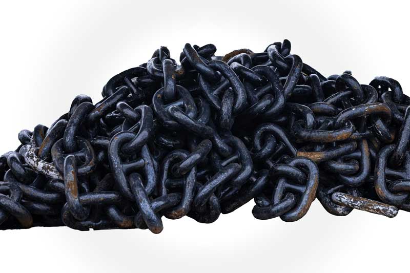 Pile of black chain