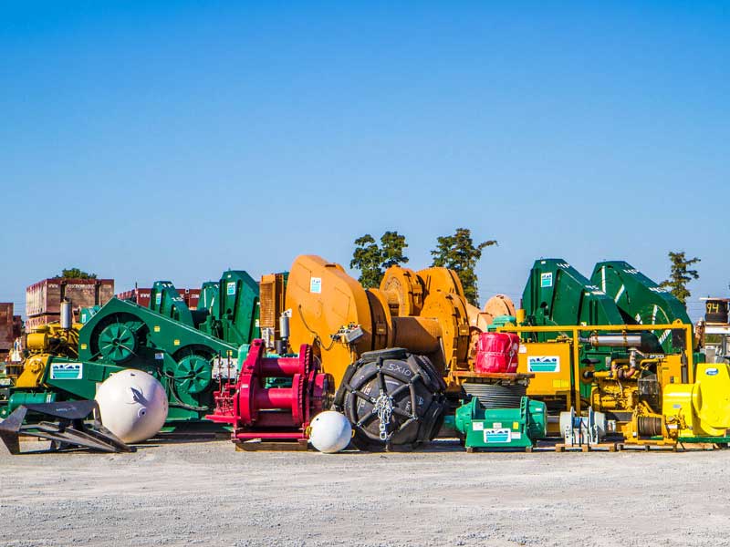 Various equipment lined up outside